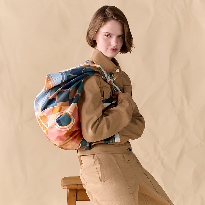 Camails a Carreaux scarf 90 - Beige | Hermès USA
